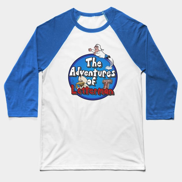 The Adventures of Letterman (The Electric Company) Baseball T-Shirt by Chewbaccadoll